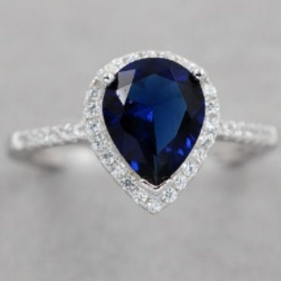 Blue CZ Halo PromiseRing